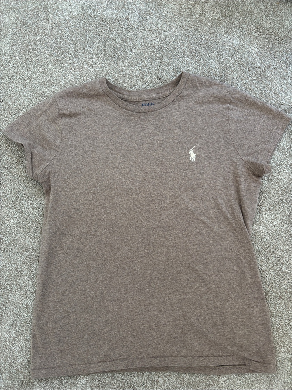 Ralph Lauren Brown Heather Crewneck Short Sleeve Tee 100% Cotton